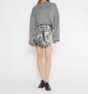 RIPLEY RADER TINSEL MINI SKIRT IN SILVER