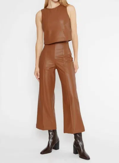 Ripley Rader Vegan Leather Cropped Pants In Camel In Brown