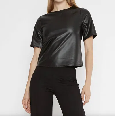 Ripley Rader Vegan Leather Short Sleeve Top In Black