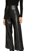 RIPLEY RADER VEGAN LEATHER STRAIGHT LEG CROPPED PANT IN BLACK