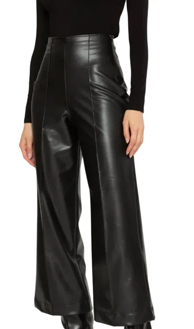 Ripley Rader Vegan Leather Straight Leg Cropped Pant In Black