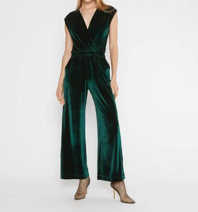 Ripley Rader Velvet Classic Jumpsuit In Emerald In Gold