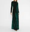 Ripley Rader Velvet Kate Dress In Emerald In Gold