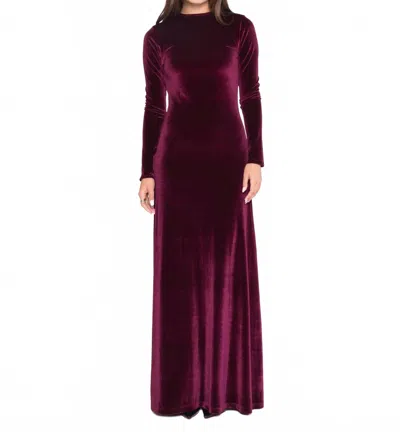 Ripley Rader Velvet Kate Dress In Merlot In Pink