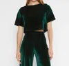 Ripley Rader Velvet Short Sleeve Top In Emerald In Gold