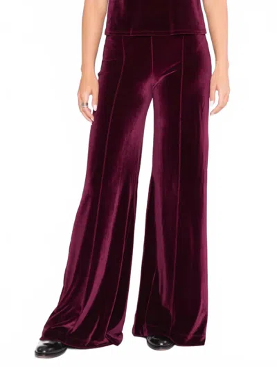 Ripley Rader Velvet Wide Leg Pant In Merlot In Red