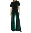 Ripley Rader Velvet Wide Leg Pants In Emerald