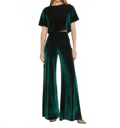 Ripley Rader Velvet Wide Leg Pants In Emerald