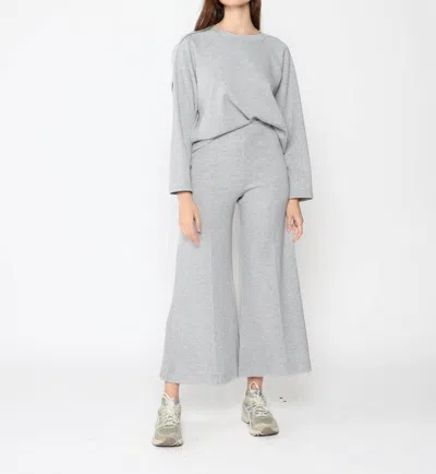 Ripley Rader Wide Leg Crop Pant Scuba In Heather Grey In Gray