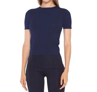 Ripley Rader Women's Fitted Tee Top In Navy In Blue