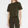 Ripley Rader Women's Ponte Knit Short Sleeve Top Extended In Olive In Multi