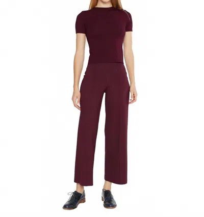 Ripley Rader Women's Ponte Straight Leg Pants In Elderberry In Burgundy
