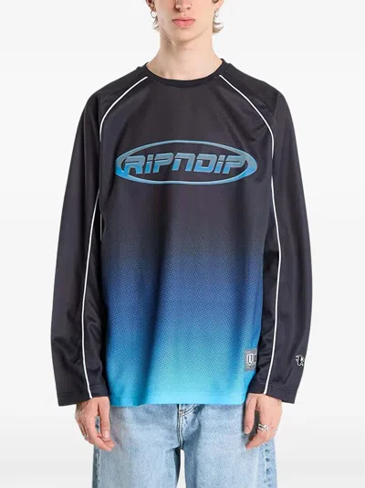 Ripndip Gradient-effect Raglan-sleeve T-shirt In Black