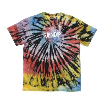 Ripndip Men's Rubber Logo Tee Sunburst Spiral Tie Dye T-shirt In Multi