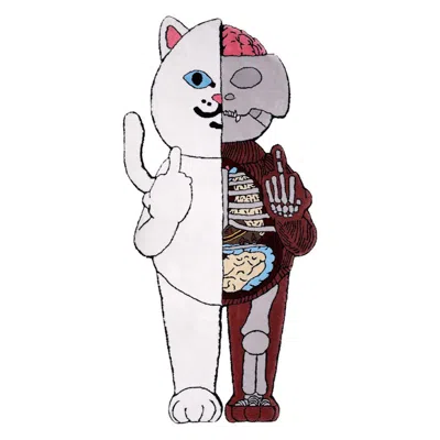 Pre-owned Ripndip Nermal Anatomy Rug White/red In Multi