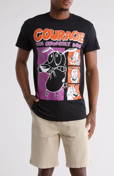 Ripple Junction Courage The Cowardly Dog Cotton Graphic T-shirt In Black