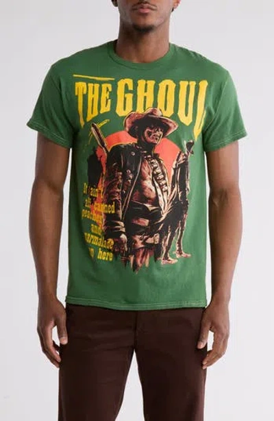 Ripple Junction Ghoul Cotton Graphic T-shirt In Pigment Dye Sage