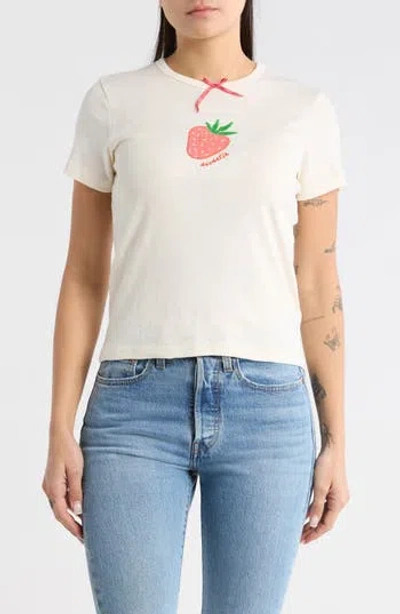 Ripple Junction Strawberry Sweetie Embroidered T-shirt In White