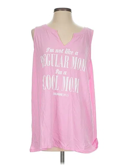 Pre-owned Ripple Junction Tank Top Pink One Shoulder Neckline Tops