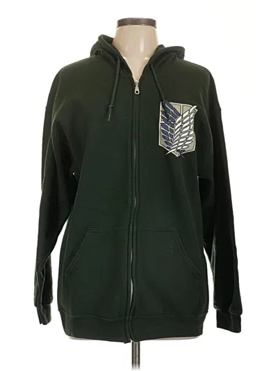 Pre-owned Ripple Junction Zip Up Hoodie In Green
