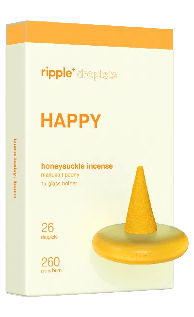 Ripple Yellow / Orange Happy Incense Droplet - Honeysuckle Aroma In White