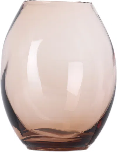 Rira Brown Addled Short Vase In Pink