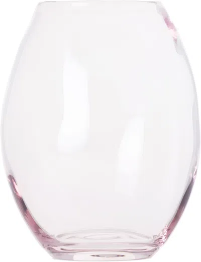 Rira Pink Addled Short Vase In Transparent
