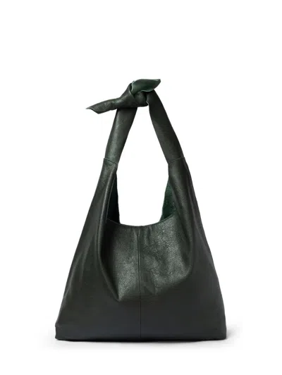 Risa Vancouver Women's Knot Leather Shoulder Bag Hunter Green