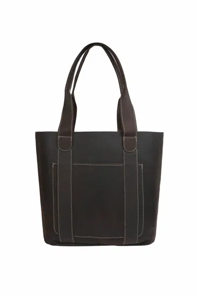 Ri.sa. Women's Threaded Pocket Tote In Oil Tan Brown In Red