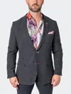 Rise Blazer Unconstructed Squared Black In Grey