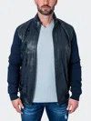 Rise Leather Map Blue In Blue