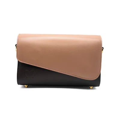 Risemberg Women's Brown / Pink Cal·la Bag In Cocoa With Blush Lina Flap In Multi