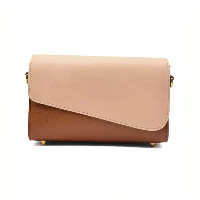 Risemberg Women's Pink / Brown Cal·la Modular Leather Bag In Sandstone With Rose Lina Flap In Multi