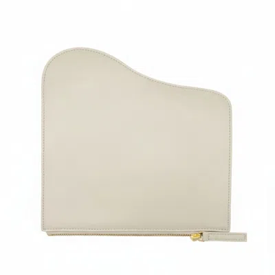 Risemberg Women's White Modular Leather Flap In Creme