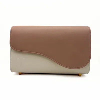 Risemberg Women's White / Pink Cal·la Bag In Creme With Blush Flap In Multi