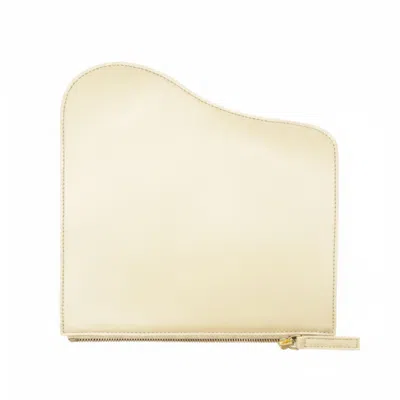 Risemberg Women's Yellow Modular Leather Flap In Vanilla