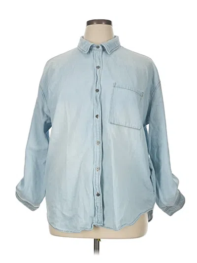 Pre-owned Risen 3/4 Sleeve Button Down Shirt In Blue