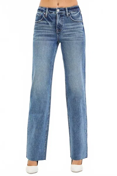 Risen 4-way Stretch Tummy Control Straight Leg Jeans In Denim In Blue