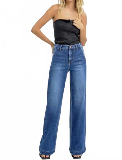 Risen Amber High Rise Wide Leg Jeans In Blue