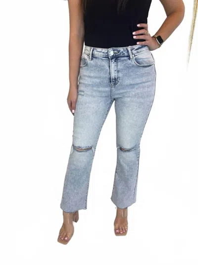 Risen Ana Acid Wash Ankle Straight Jean In Light In Gray