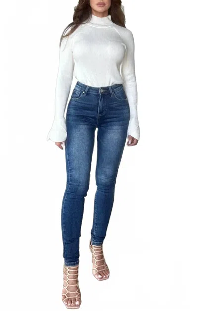 Risen Annica Skinny Jeans In Medium Wash In Multi