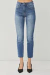 Risen Annie High Rise Relaxed Skinny Jeans In Medium Blue In Blue