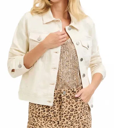 Risen Basic Denim Jacket In Ivory In Neutral