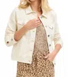 Risen Basic Denim Jacket In Ivory In White