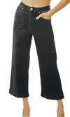 Risen Black High Rise Ankle Jeans In Animal Print