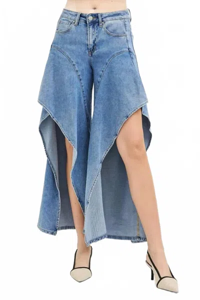 Risen Brianna Slouch Wide Leg Jeans In Blue