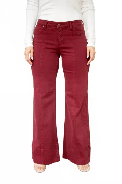 Risen Cabernet Chic Jeans In Wine In Red