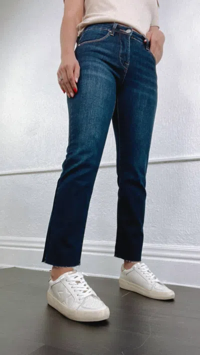Risen Caden Mid Rise Straight Leg Jeans In Dark  In Multi