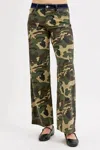 Risen Camouflage Wide Leg Jeans In Green In Green
