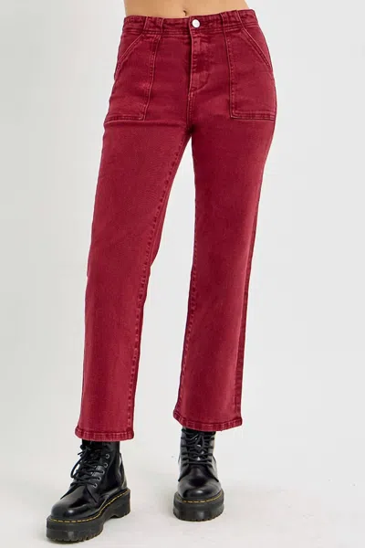 Risen Candace Jeans In Wine In Pink